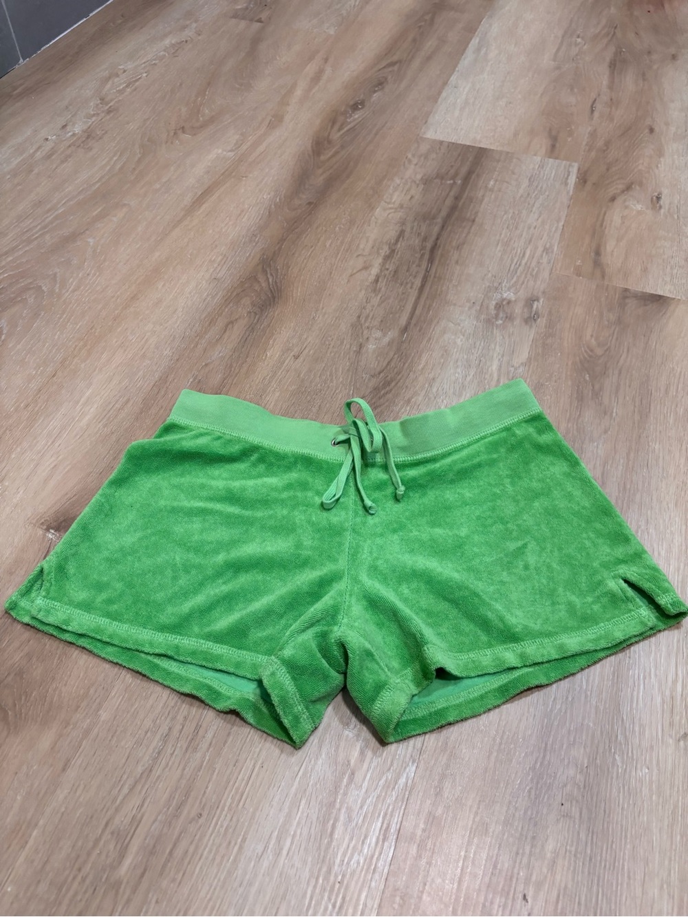 Juicy Couture Bright Green Terry Drawstring Athletic Shorts S